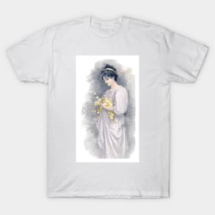 Edwardian Lady With Yellow Flowers T-Shirt